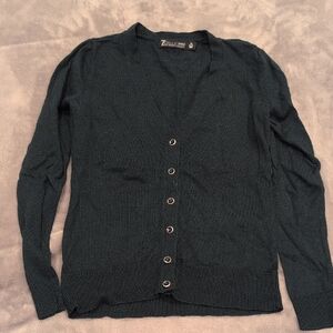 Dark Green Cardigan Sweater